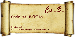 Csóti Béla névjegykártya