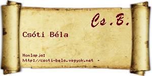 Csóti Béla névjegykártya