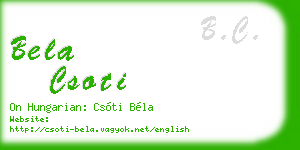 bela csoti business card