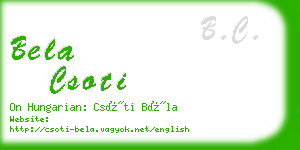 bela csoti business card